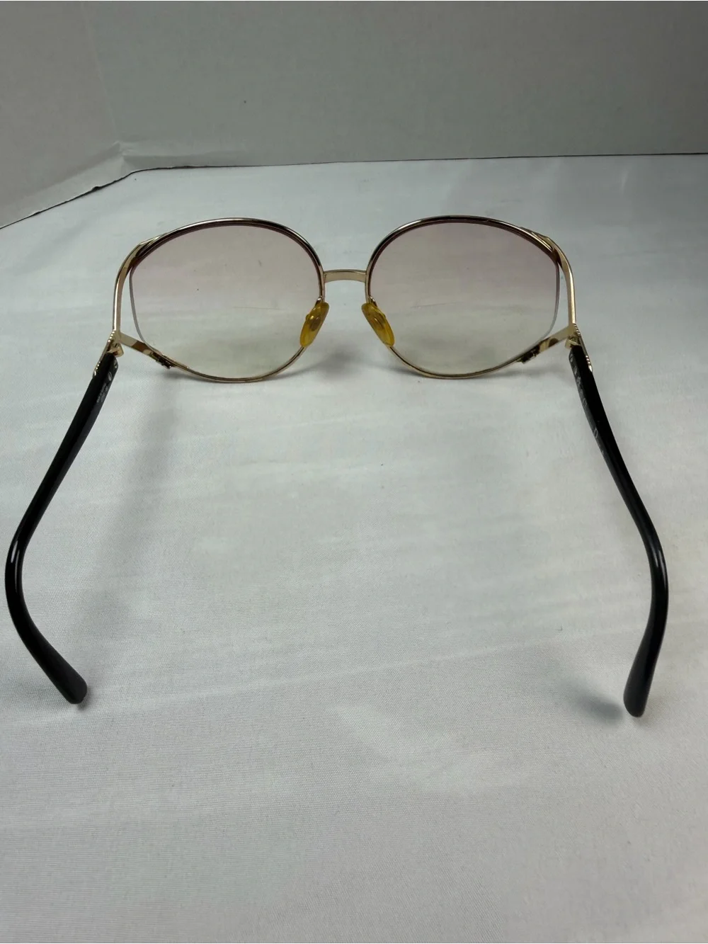 Dior Oversized Gold Metal Frame Sunglasses with Light Amber Nose Pads